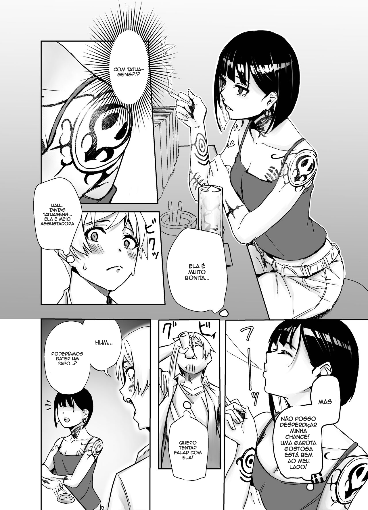 Bar de Deatta Zenshin Tattoo no Onee-san to Icha Love Ecchi - 4