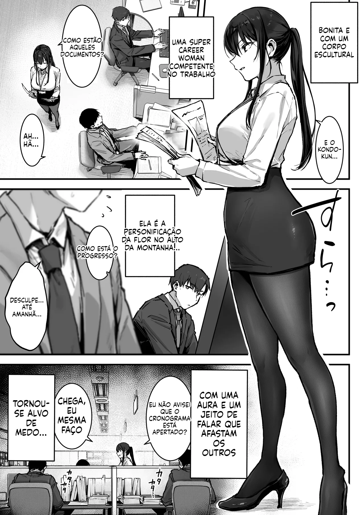 [Doujinshi] Uma história sobre uma chefe orgulhosa que é colocada em seu devido lugar por um subordinado. - 4