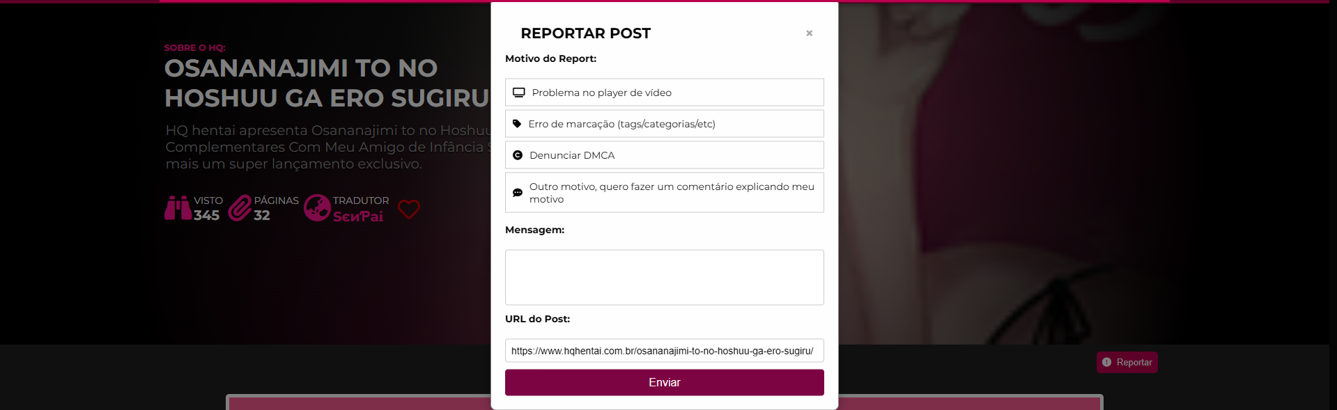 Botão reporter adicionado