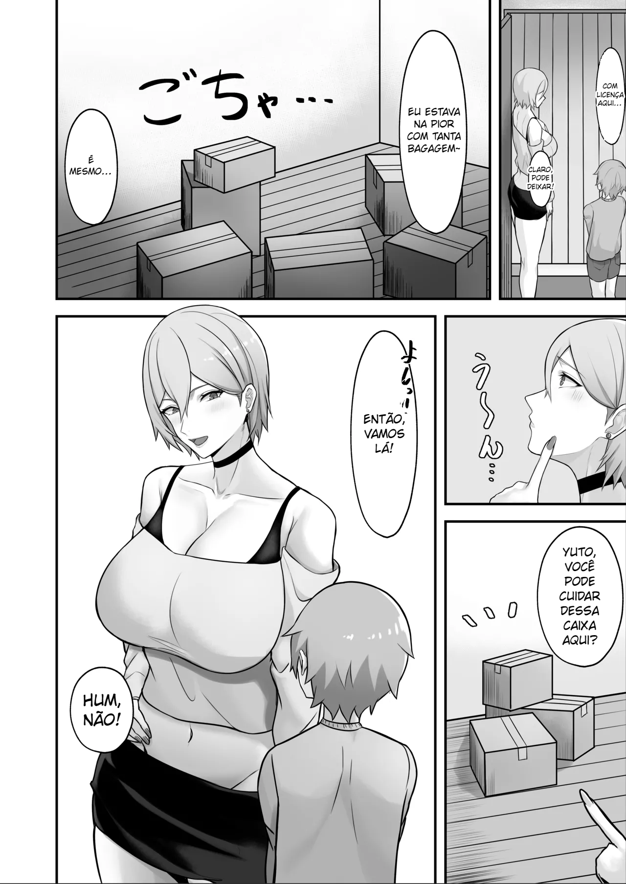 Tonari ni Hikkoshitekita Bakunyuu Onee-chan ni Ippai Shiborareru Hanashi