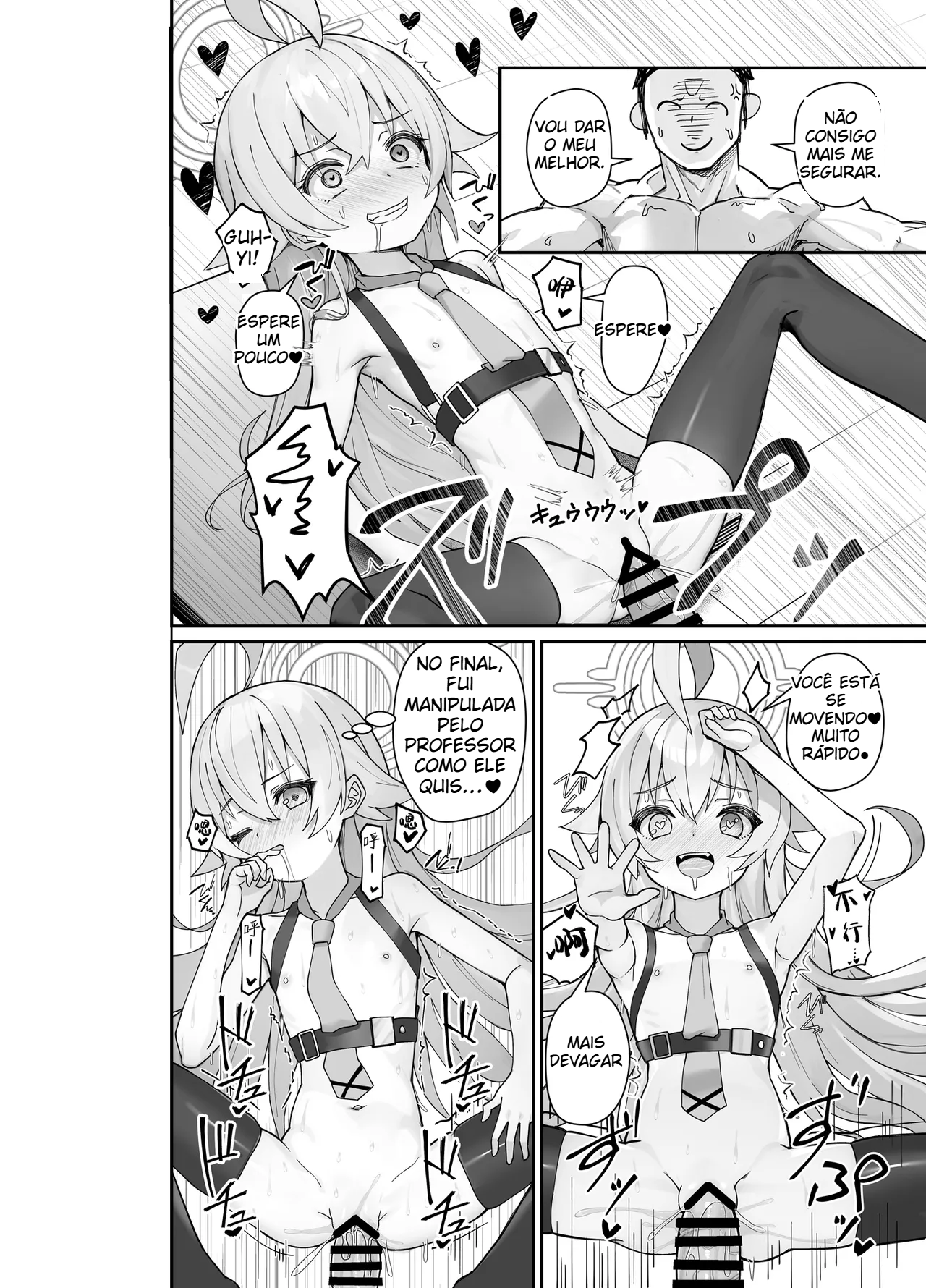 Antes que eu percebesse, todos, exceto o velho, estavam fazendo sexo com a professora (Blue Archive)