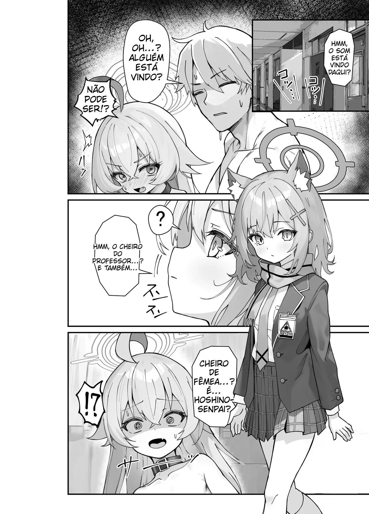 Antes que eu percebesse, todos, exceto o velho, estavam fazendo sexo com a professora (Blue Archive)