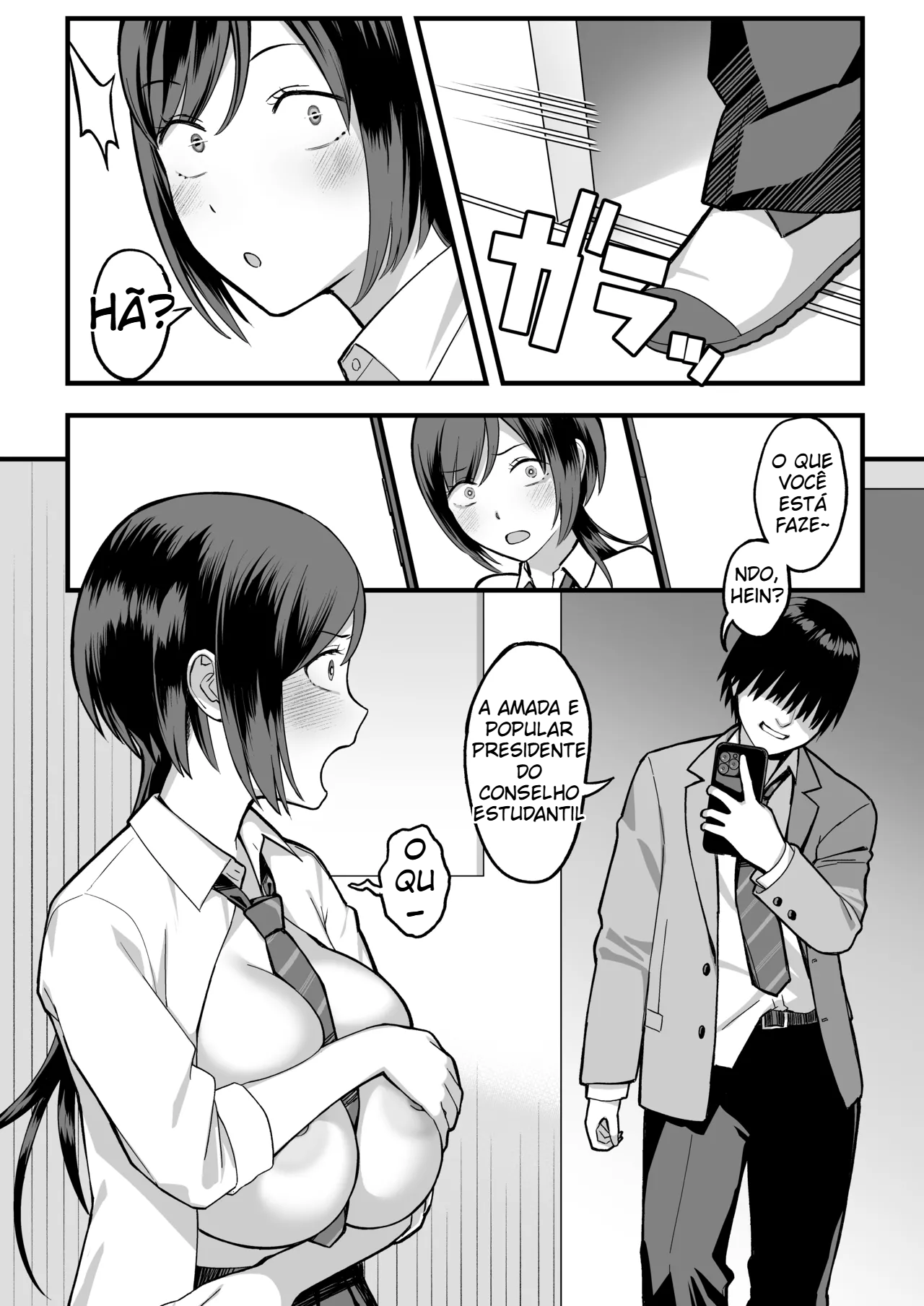 Até que a veterana com seios grandes escondidos sucumba ao prazer e caia